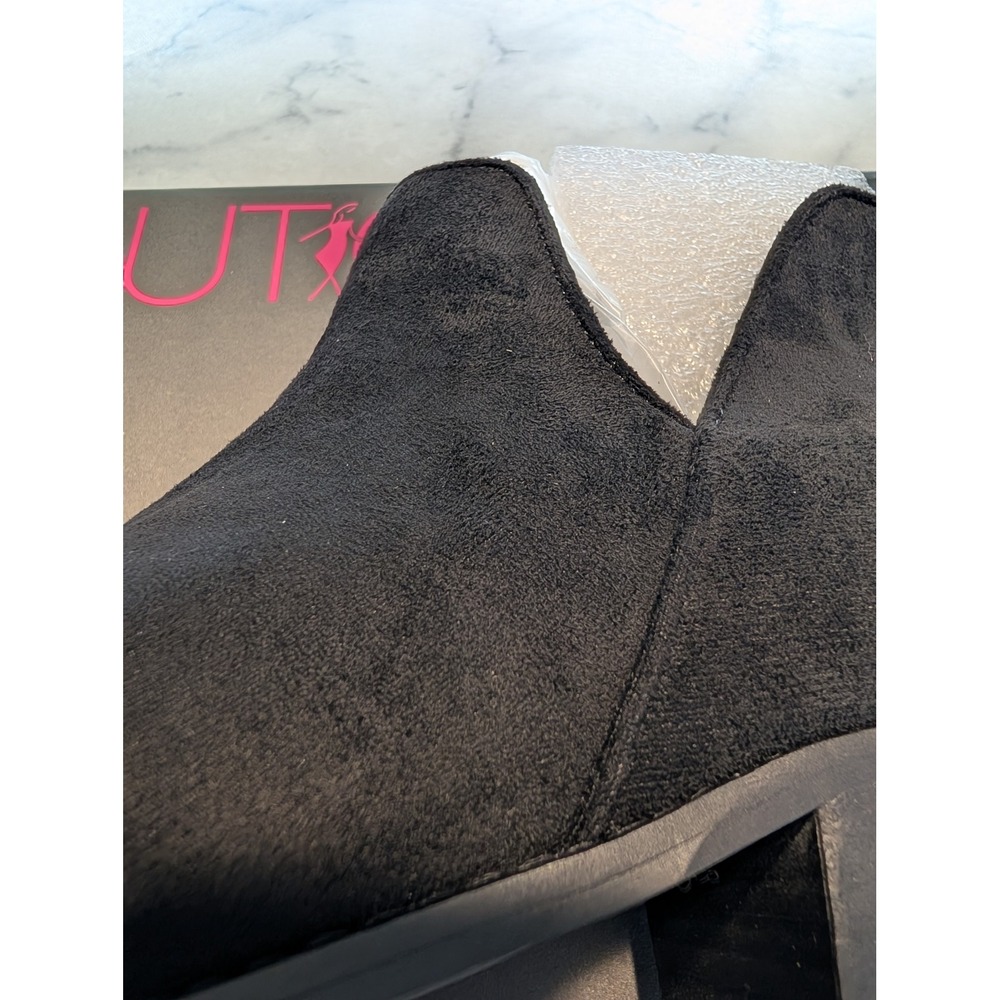 Boutique by Corkys Vanish Booties Women 8 Black New Suede Side Cutout Back Zip - Picture 9 of 9